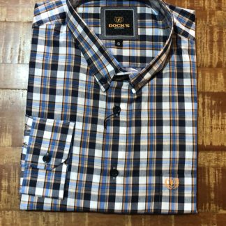 Camisa Xadrez Preto Manga Longa Dock's