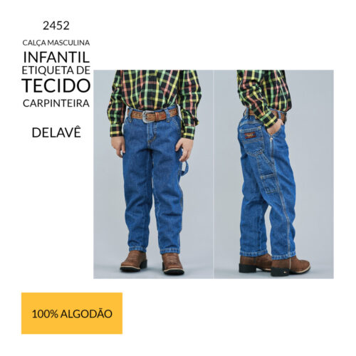 Calça Jeans Infantil Carpinteira Dock´s Delavê - Centauro Agrovet