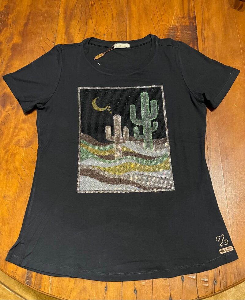 T-SHIRT ZOE HORSE WESTERN LUA E CACTO PRETO - Image 3