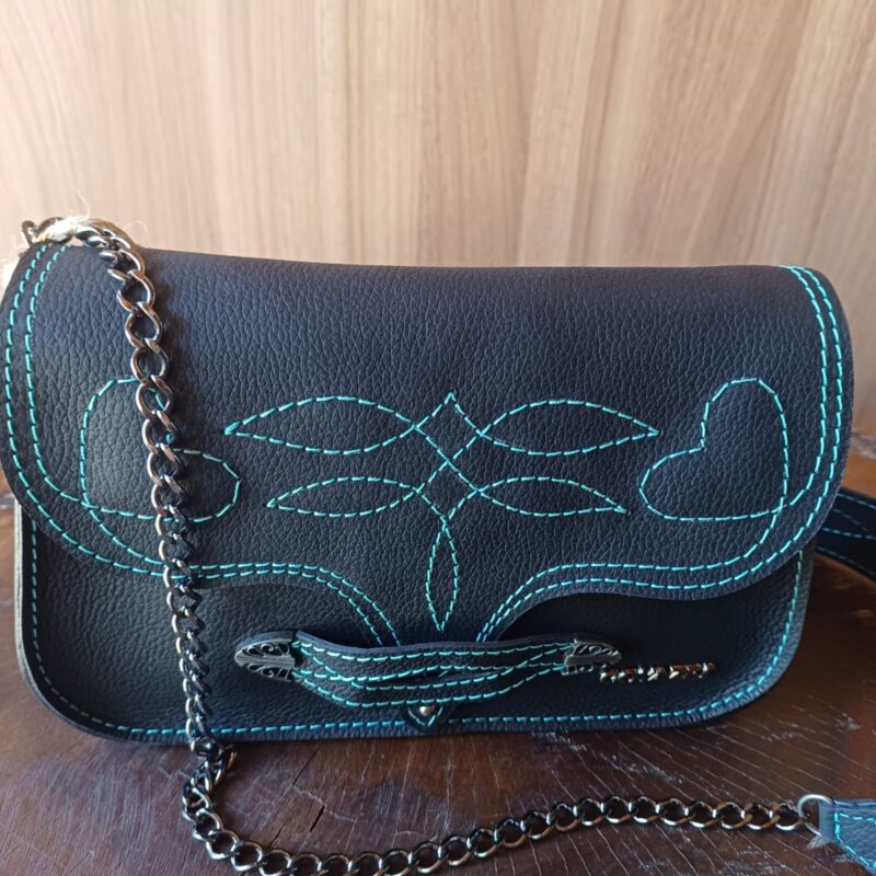 Bolsa Goyazes 2501-1 Couro Pit Stop Preto-B