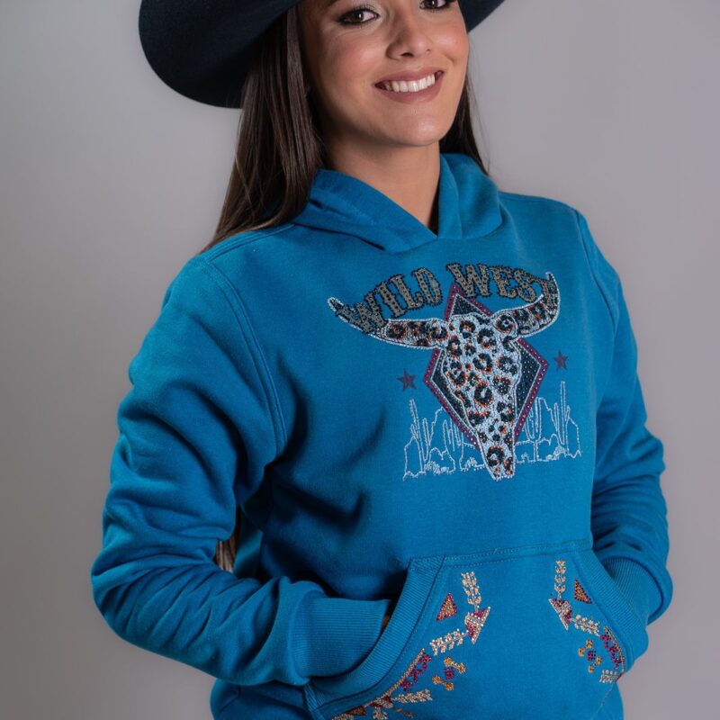 Moletom Feminino Zoe Crânio azul