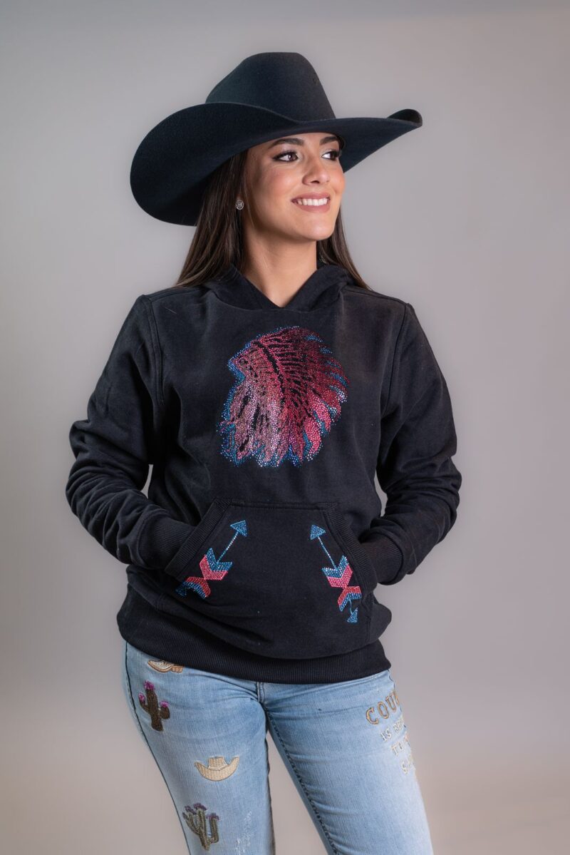 Moletom Feminino Zoe Cocar Preto