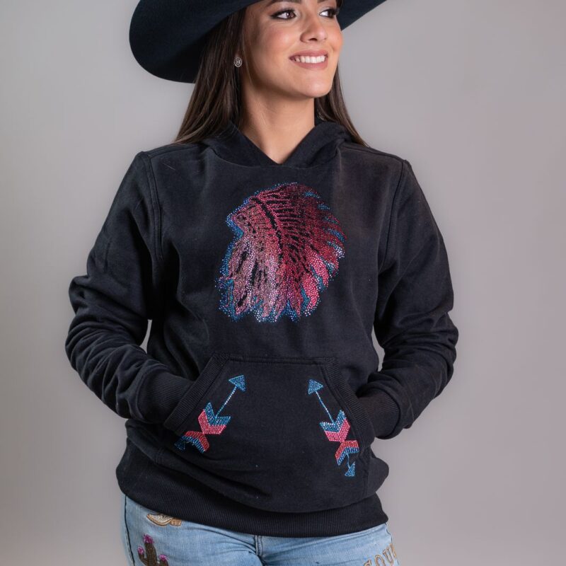 Moletom Feminino Zoe Cocar Preto