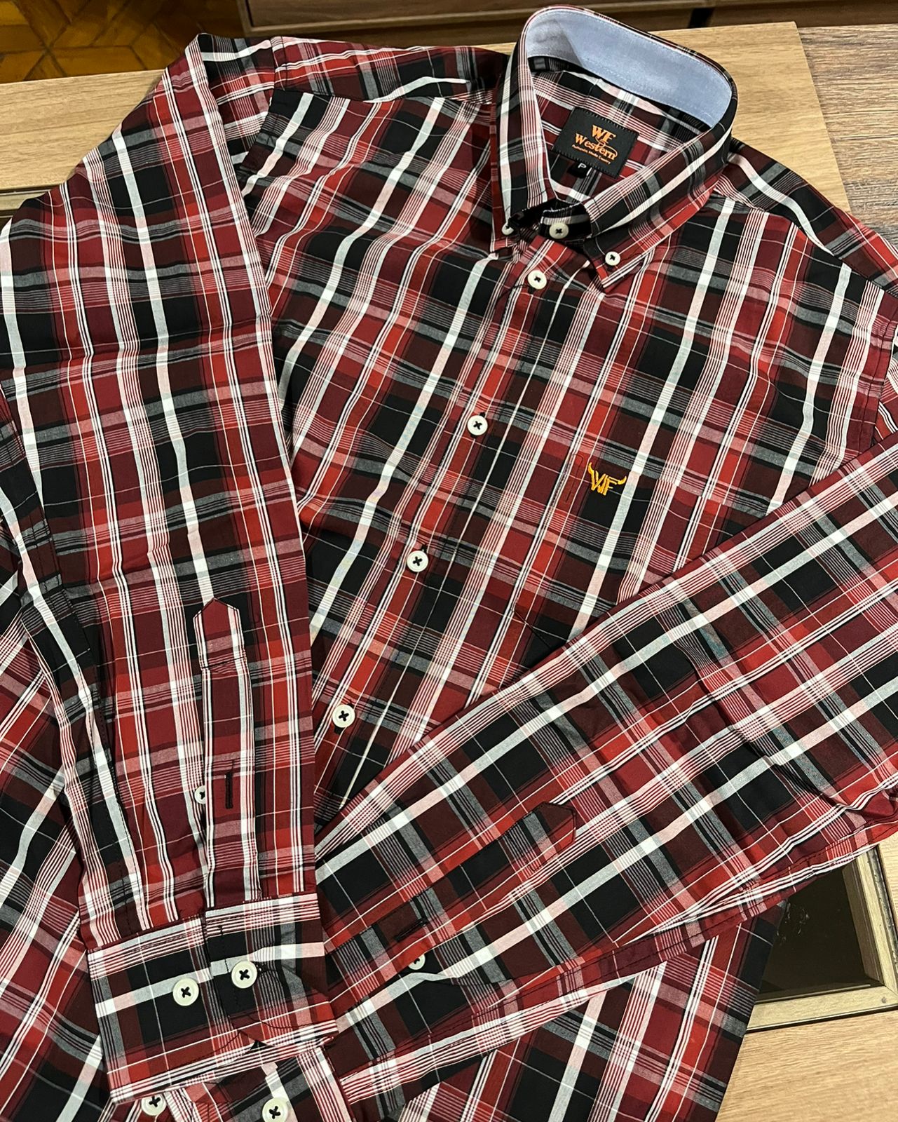 Camisa Manga Longa WF Western Xadrez Vermelho e Preto cód 3686