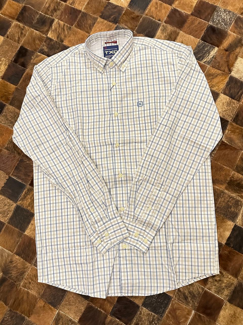 Camisa Manga Longa TXC Azul Claro e Branco  Cód. 29332L
