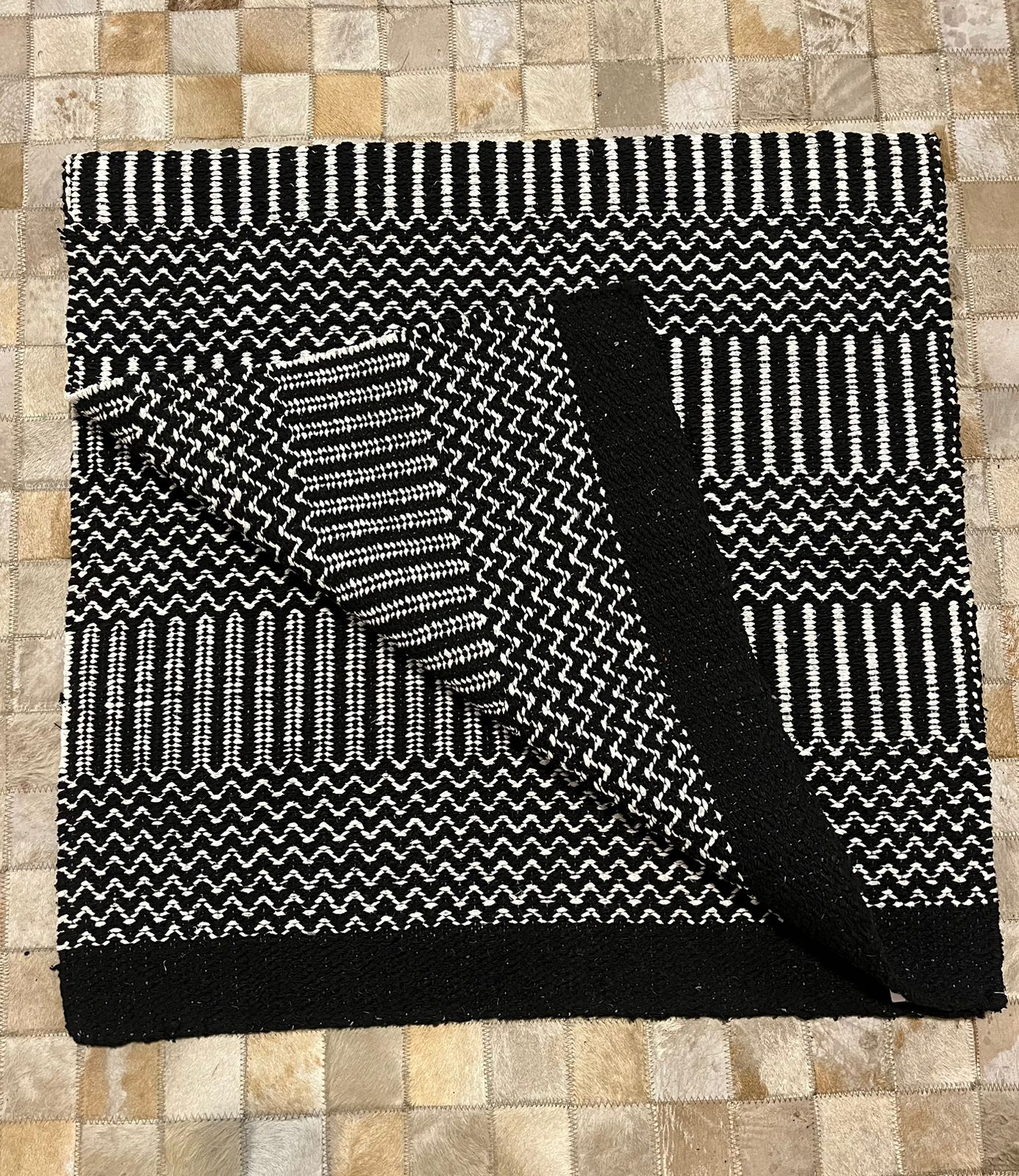 Sobremanta Dupla Carijo Preto e Branco 32×64 Cód.972